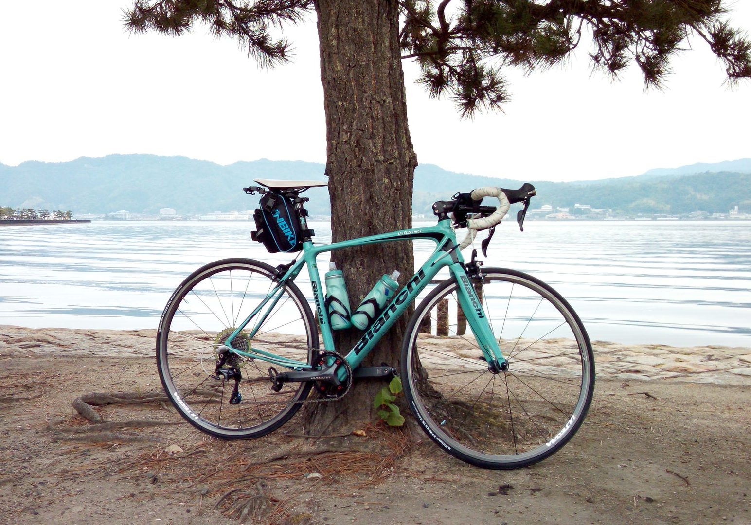 bicycle parked at beach
